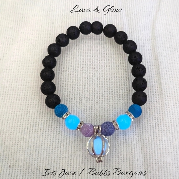 Jewelry - NATURAL Lava Stones With Glow Beads